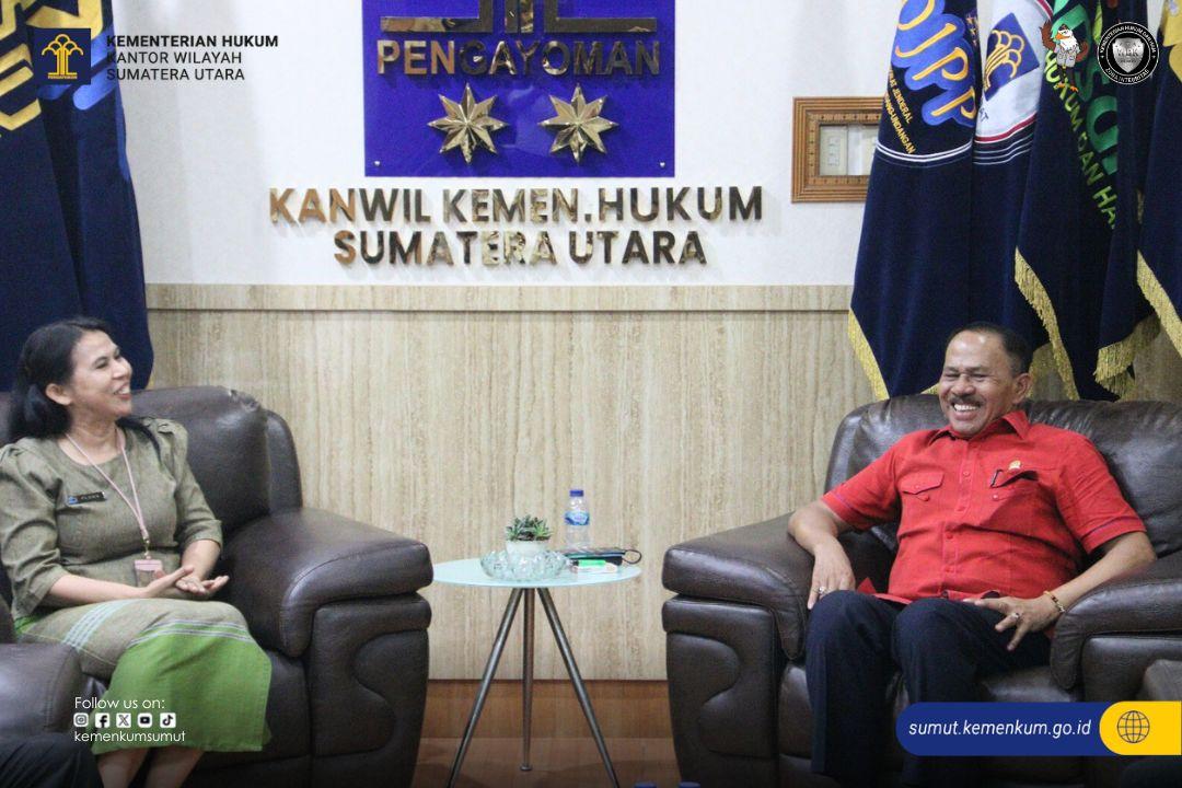 KUNJUNGAN PERSEORANGAN, ANGGOTA KOMISI XIII DPR RI SAMBANGI KANWIL KEMENKUM SUMUT